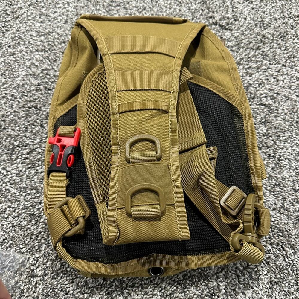New with tags, Tan Tactical Shoulder Sling Pack Outdoor Hiking Travel Bag - Picture 7 of 10